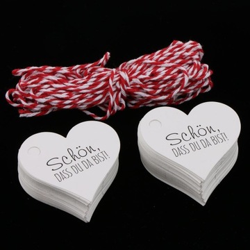 Бумажные подарочные бирки Du Da Bist, 100 шт., бирки для ювелирных изделий, белые, 5,8 x белые