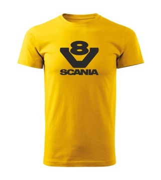 Koszulka T-shirt męska M154 SCANIA V8 żółta rozm XXL