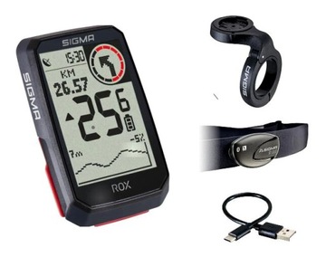 Licznik rowerowy SIGMA ROX 4.0 czarny czujnik tętna