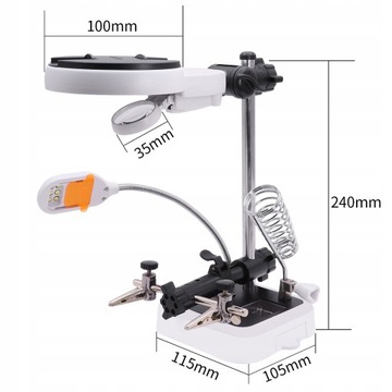 ТРЕТЬЯ РУКА ПОДСТАВКА ДЛЯ ПАЯЛЬНИКА СВЕТОДИОДНАЯ УВЕЛИЧЕНИЕ RT0179