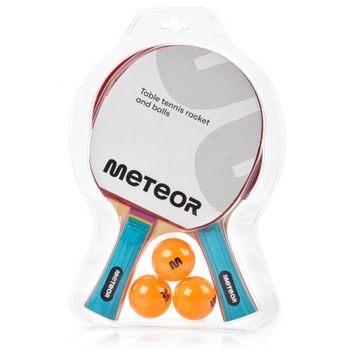Zestaw Tenis Stołowy Ping-Pong 2 Rakietki 3 piłki Meteor Zephyr
