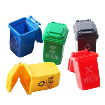 3x 5Pcs Mini Trash Can with Opened Lids