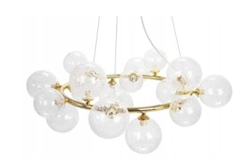 ПОТОЛОЧНЫЙ СТЕКЛЯННЫЙ ПОДВЕСНОЙ СВЕТИЛЬНИК ЗОЛОТОЙ ГЛАМУР APP907 РОЗЕТКА