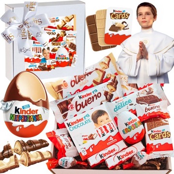 Zestaw Paczka Słodyczy Czekolada Kinder Jajko Prezent KOMUNIA URODZINY
