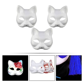 Белая маска DIY Therian Masks однотонная 3 шт.