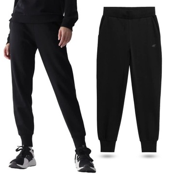 SPODNIE DRESOWE DAMSKIE 4F SPORTOWE DRESY BAWEŁNIANE Z KIESZENIAMI M00T0946