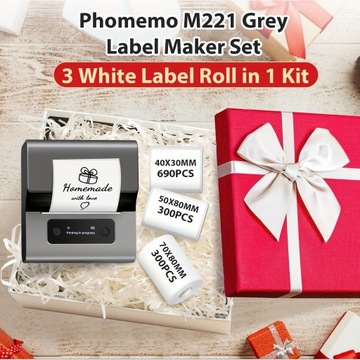 Phomemo Label Maker- With 3pcs Labels M221 Address Label Printer 3 Inch