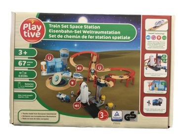 Playtive Drewniana kolejka Stacja kosmiczna 3+