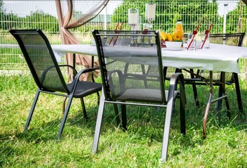 4x УДОБНЫЙ МЕТАЛЛИЧЕСКИЙ САДОВЫЙ СТУЛ, ЧЕРНЫЙ БАЛКОННЫЙ СТУЛ ДЛЯ БАЛКОНА-ТЕРРАСЫ