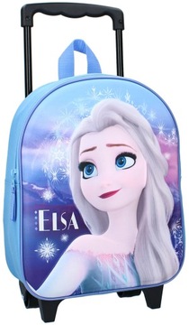 Plecak podróżny dla dzieci 3D na kółkach Kraina Lodu - Elsa