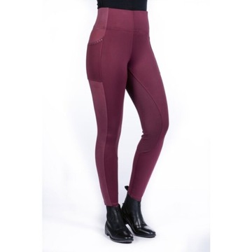 HKM, Legginsy jeździeckie MESH 40/42 bordowy PROMOCJA