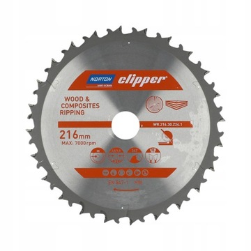 TARCZA NORTON DO CIĘCIA DREWNA 216MMX30 T24