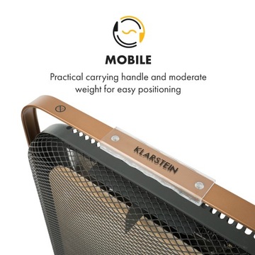ИНФРАКРАСНЫЙ ОБОГРЕВАТЕЛЬ НАГРЕВАТЕЛЬНАЯ ПАНЕЛЬ 1300ВТ KLARSTEIN PORTABLE