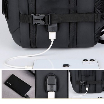 РЮКЗАК СУМКА ДЛЯ НОУТБУКА БОЛЬШОЙ 17 ДЮЙМОВ ВОДОНЕПРОНИЦАЕМЫЙ С USB USB МУЖСКОЙ ЖЕНСКИЙ ЧЕРНЫЙ