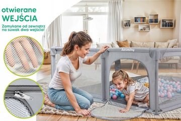 Детская плейпен XXL 180x200 см. Игровая площадка Supy Bool Bool + Handles и 50 шаров