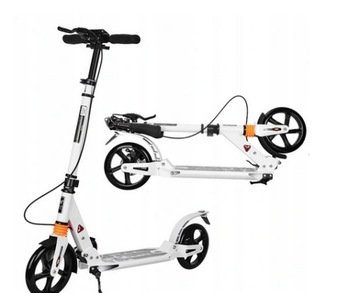 СКУТЕР XXL, АМОРТИЗАТОРЫ, 100 кг, СКЛАДНОЙ, ТОРМОЗ