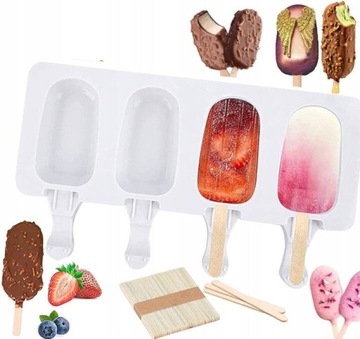 Foremka Silikonowa do lodów na patyku deserów Forma cake pops Cakesicles