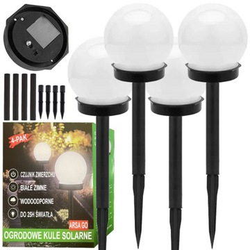 4x LAMPA SOLARNA KULA LAMPKI SOLARNE DO OGRODU OGRODOWE KULE WBIJANE LED