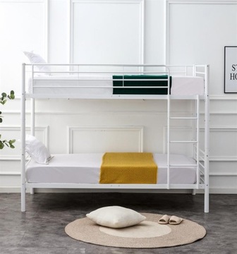 ROZKŁADANE ŁÓŻKO PIĘTROWE BUNKY 90x200 STAL BIAŁE DWUOSOBOWE HALMAR
