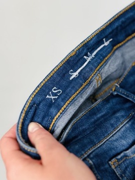Jeansowe elastyczne spodnie rurki XS 34 Never Denim