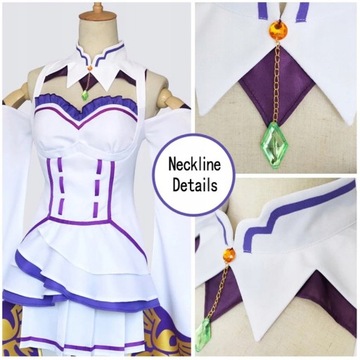 Наряд Косплей Костюм Аниме Эмилия RE Zero Wig