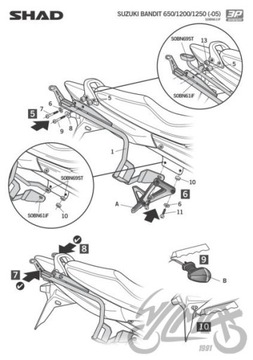 3P SHAD БОКОВАЯ РАМА ДЛЯ SUZUKI BANDIT