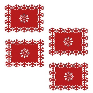 PODSTAWKA ŚWIĄTECZNE PODSTAWKI ŚWIĄTECZNE CZERWONE 4 SZT