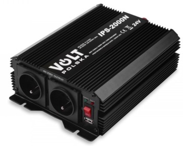 PRZETWORNICA NAPIĘCIA 24V 230V 1000/2000W USB VOLT