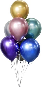 Balony Kolorowe Chromowane 30 cm 7 szt.