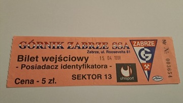 GÓRNIK ZABRZE - RUCH RADZIONKÓW 15-04-1998 PUCHAR POLSKI