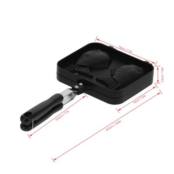 Taiyaki Форма для вафель в форме рыбки с антипригарным покрытием двойная 7J