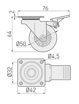 Роликовое колесо BRAZIL GTV диаметр 50