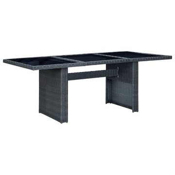 Stół ogrodowy polirattan ciemnoszary/czarny 200x100x74 cm