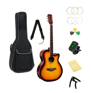 Gitara akustyczna dla początkujących 40' 4/4 cutaway MusicMate G-40 ZESTAW