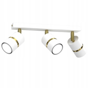 Lampa sufitowa listwa regulowane 3x GU10 Biało złoty