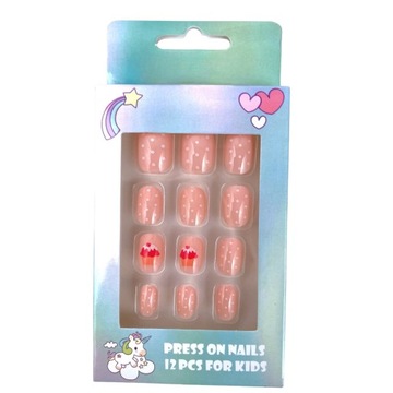 РОЗОВЫЕ Самоклеящиеся ногти Типсы ПЕЧЕНЬЕ кекс