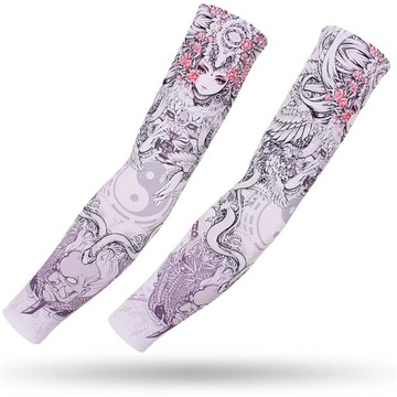 Long Tattoo Sleeves Seamless Armguard Sun Protection Cover 2PCS Men Women
