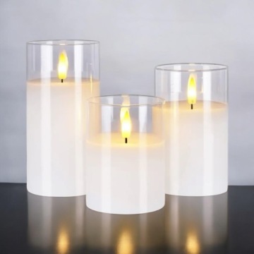 3X ŚWIECZKA LED DUŻA WIECZNA ŚWIECA LED NA BATERIE EFEKT PŁOMIENIA 252627