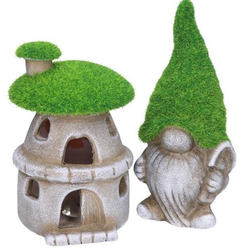 LAMPION LED FIGURKA OGRODOWA DOMEK GRZYBEK CERAMICZNY MECH DUŻY 16cm