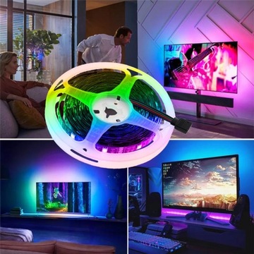 ВОДОНЕПРОНИЦАЕМЫЕ ЦВЕТНЫЕ СВЕТОДИОДЫ RGB СВЕТОДИОДНАЯ ЛЕНТА ВОДОНЕПРОНИЦАЕМАЯ САМОКЛЕЯЩАЯСЯ 5м + ПУЛЬТ ДИСТАНЦИОННОГО УПРАВЛЕНИЯ
