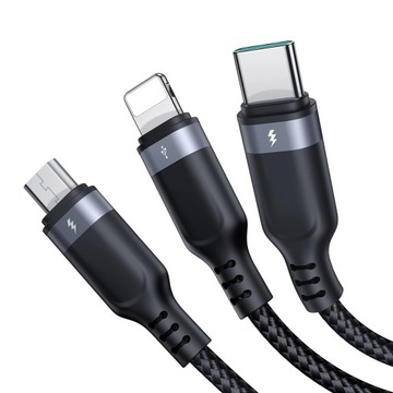 Многофункциональный кабель серии Joyroom 3-в-1 S-1T3018A18 Lightning USB-C micro USB