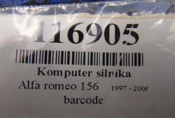 ALFA ROMEO 156 2.0 16V JEDNOTKA MOTORU 0261206948