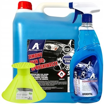 PŁYN DO SPRYSKIWACZY ZIMOWY ODMRAŻACZ DO SZYB LUSTERK SKROBACZKA Z LEJKIEM