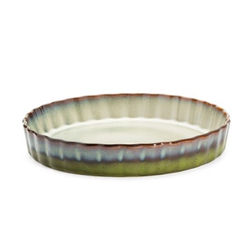Forma do Tarty Ceramiczna 26cm Zielona Earth Ręcznie Wykonana