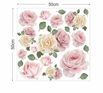 ПИОНЫ Наклейки на стену пионы розы 50х50см К