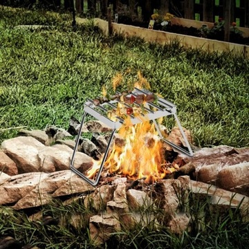 Многофункциональный складной гриль для костра.