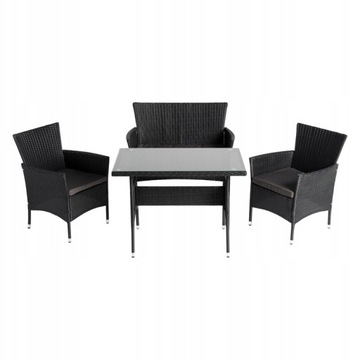 ZESTAW MEBLI OGRODOWYCH STÓŁ KRZESŁA SOFA NA TARAS