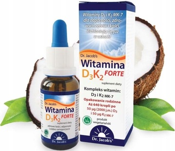DR JACOBS WIT. D3 K2 MK-7 FORTE 640 KROPLI 2000 j.m + KALENDARZ 2024 GRATIS