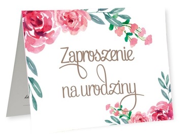 Zaproszenia na 18 Urodziny 30 40 50 60 70 80 urodziny Kwiatowe 10 sztuk
