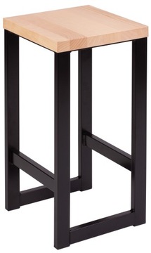 HOKER loft metal / drewno 62 cm - stołek, krzesło